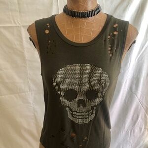Scull Tank Top, FREE Choker Necklace
